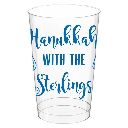 Hanukkah Dreidels Clear Plastic Cups